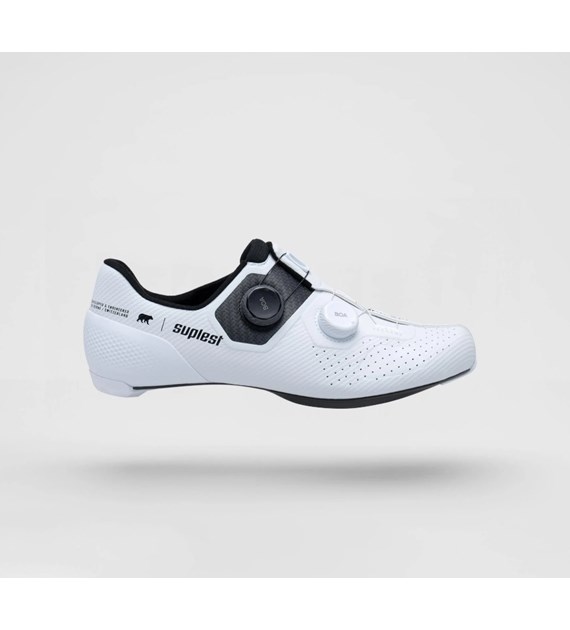 01.089.43 Buty szosowe Suplest Road PRO 43 Białe Carbon; 2xBOA, Li2 Solestar