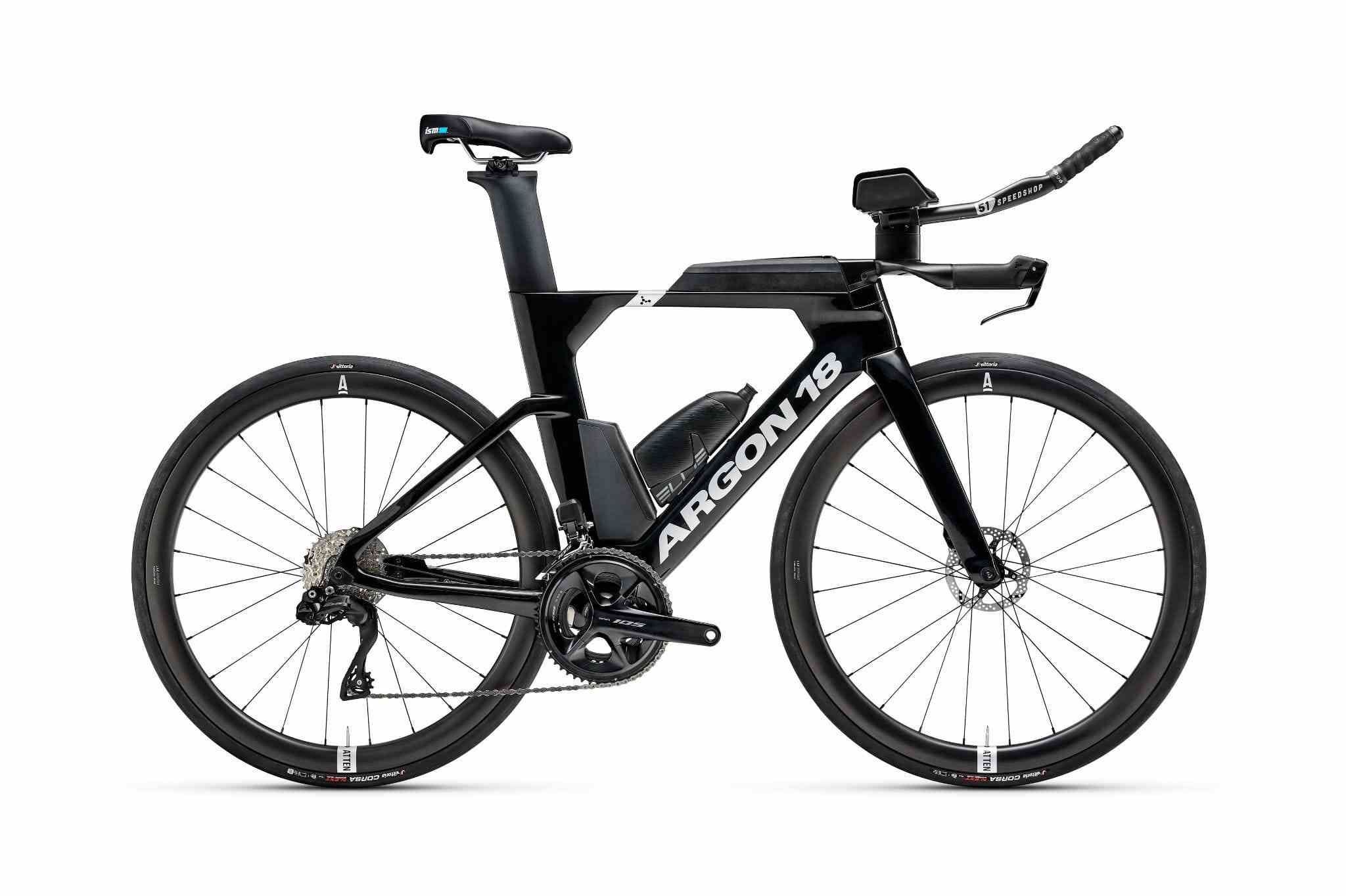 Rower Argon18 E-117Tri Disc M 105 Di2 Black Integrated cockpit