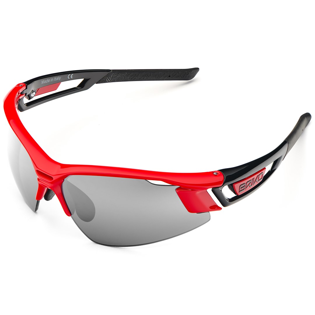 Briko URAGANO 2 LENSES okulary rowerowe czerwono-czarne