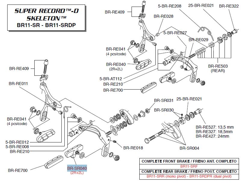Campagnolo klocki hamulcowe 4 szt. SUPER RECORD