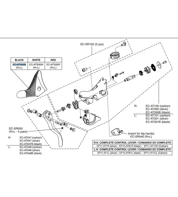 Campagnolo gumy na klamkomanetki EP PS VE/CE/AT czarne R+L
