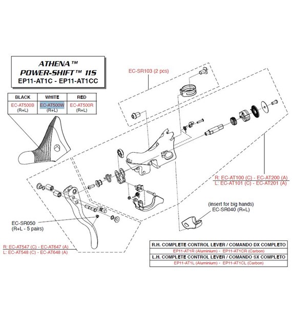 Campagnolo gumy na klamkomanetki EP PS VE/CE/AT białe R+L