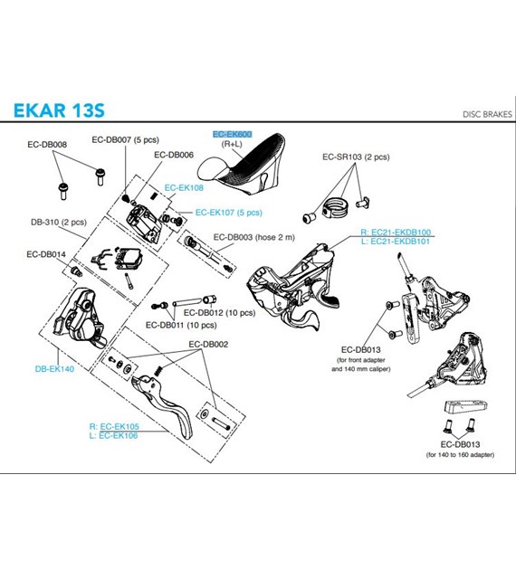 Campagnolo gumy na klamkomanetki 13s EP EKAR czarne R+L
