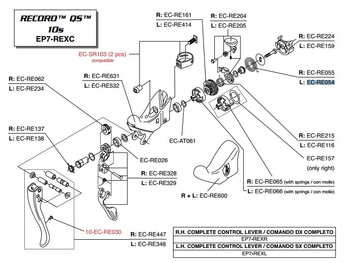 Campagnolo lewa sprężyna kompen. klamki CH/RE10sQS