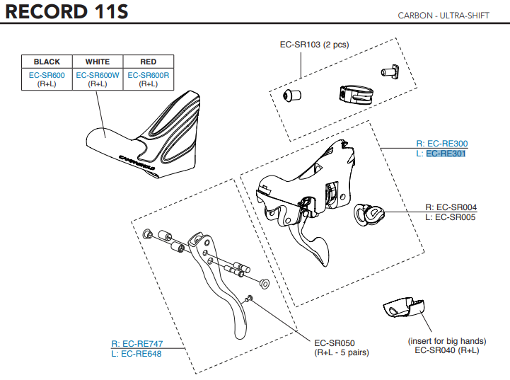 Campagnolo lewy korpus klamkom RE/CH 11s po 2015r