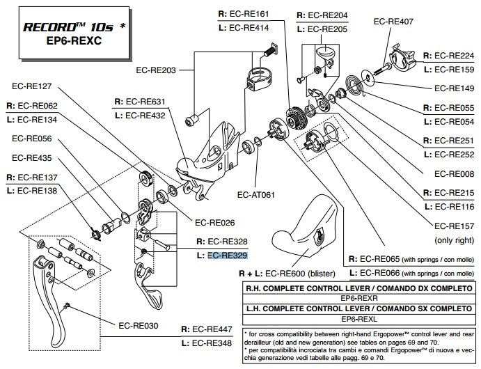 Campagnolo dźwignia manetki RECORD 10s EP lewa