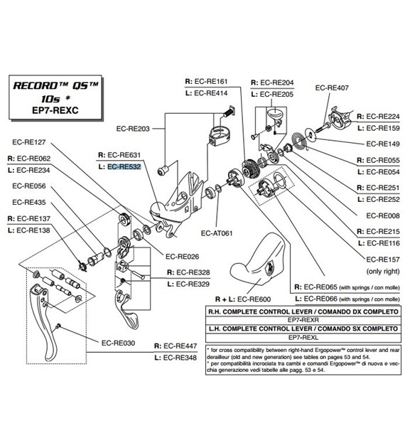 Campagnolo korpus klamkom. RECORD 10s EP lewy