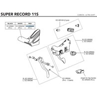 Campagnolo gumy na klamkomanetki 11s EP SUPER RECORD czerwone R+L po 2015r