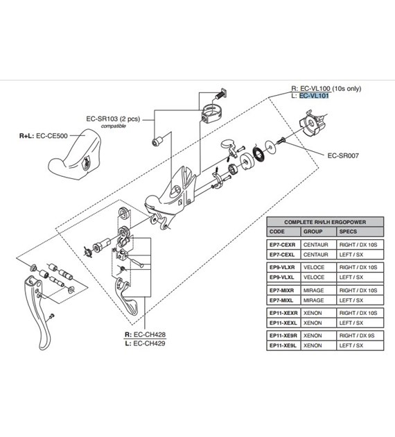 Campagnolo lewy korpus klamkom. QS VELO/ESCA EP