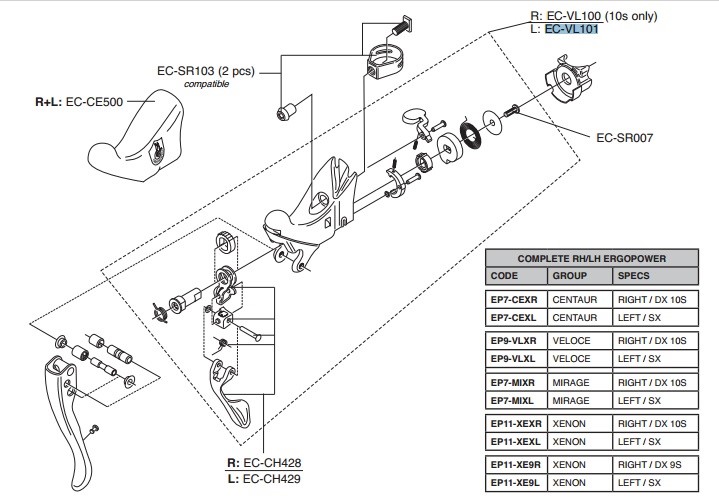 Campagnolo lewy korpus klamkom. QS VELO/ESCA EP