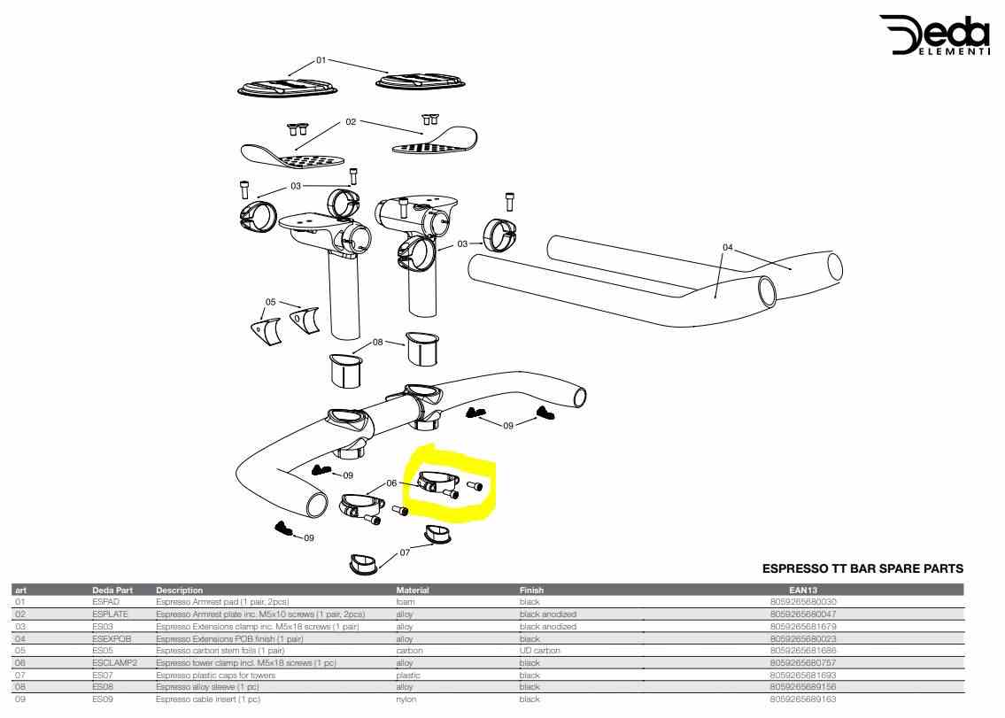 ESPRESSO TOWER CLAMP 2 screws system(1szt)