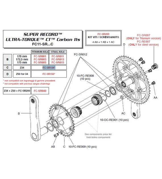 Campagnolo Koronka 34z SUPER RECORD/RECORD/CHORUS/ATHENA 11s