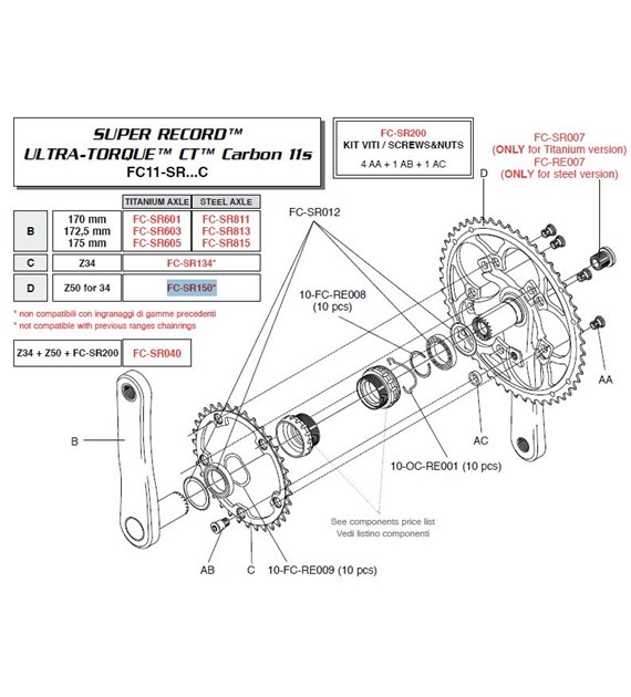 Campagnolo Koronka 50z SUPER RECORD/RECORD/CHORUS