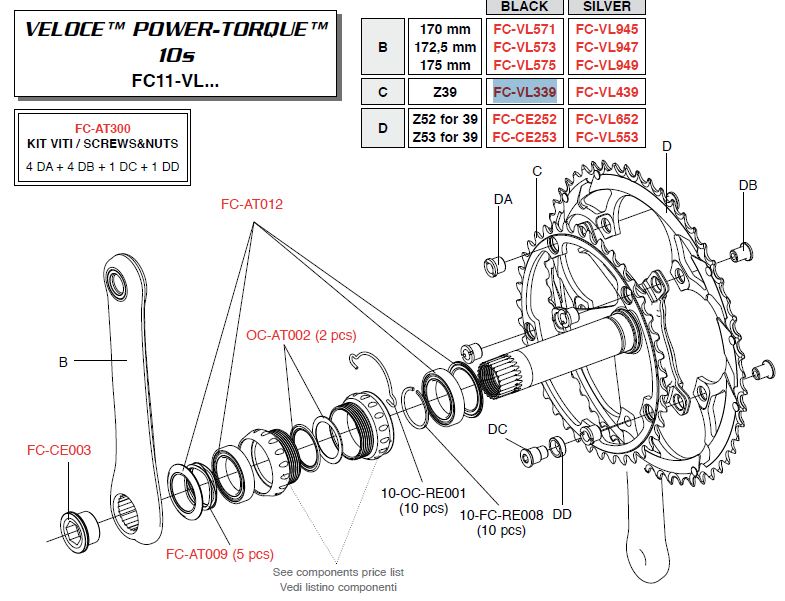 Campagnolo Koronka 39z VELOCE czarna