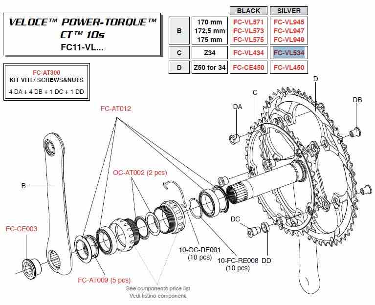 Campagnolo Koronka 34z VELOCE srebrna