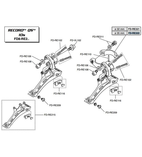 Campagnolo obejma do przerzutki 35mm