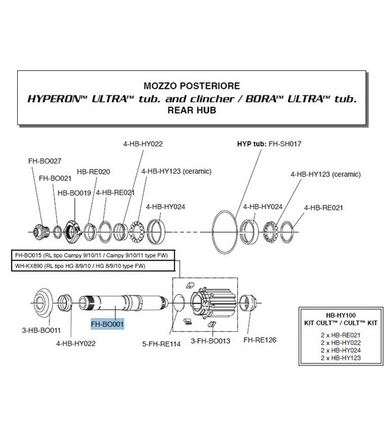 Campagnolo oś piasty tył HYPERON/BORA