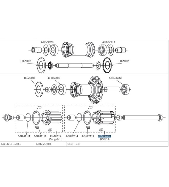 Campagnolo bębenek piasty - oś 12mm HG 10S