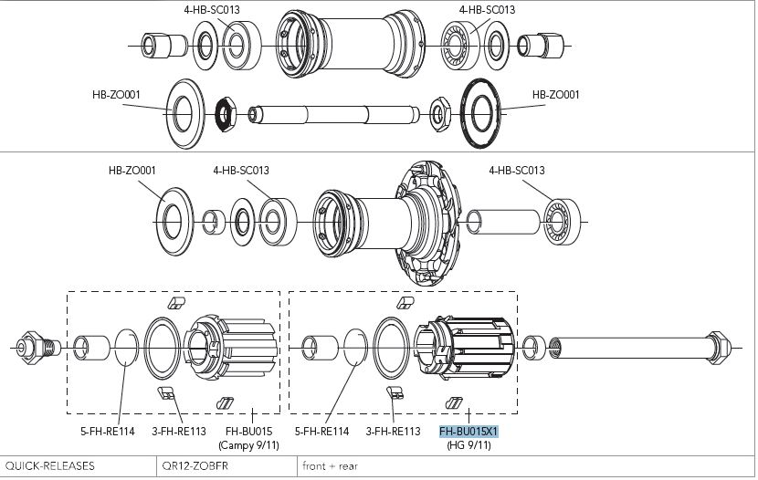 Campagnolo bębenek piasty - oś 12mm HG 10S