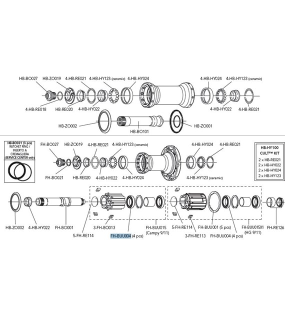 Campagnolo łożysko bębenka FH-BUU004 BOR/HYP/BUL/SHA/EUR/ZON/SCI/VEN/KHA/NEU