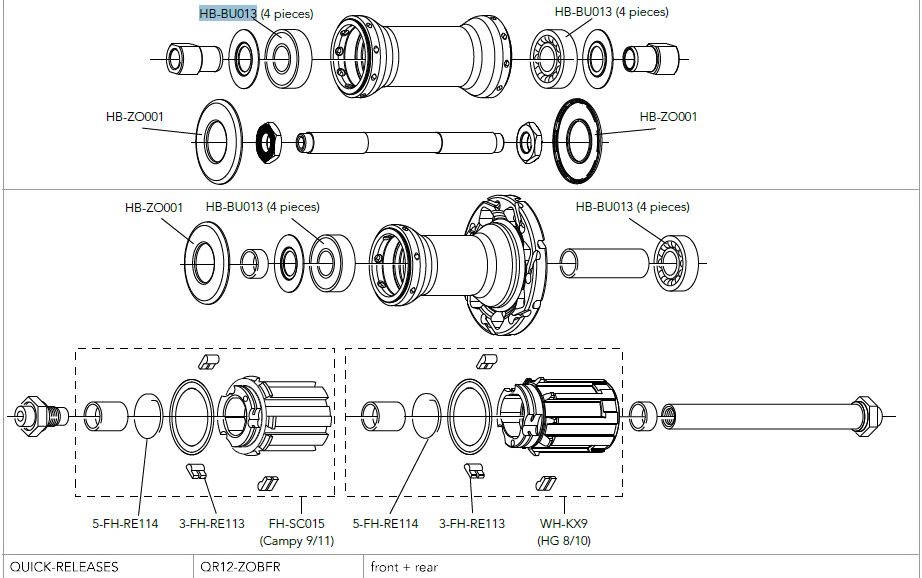 Campagnolo łożysko USB piasty Bullet