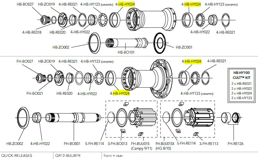 Campagnolo miska piasty RECORD/HYPERON/BORA nierdzewna do ceram
