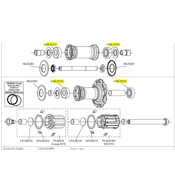 Campagnolo łożysko piasty BULLET/KHAMSIN/SCIROCCO/VENTO