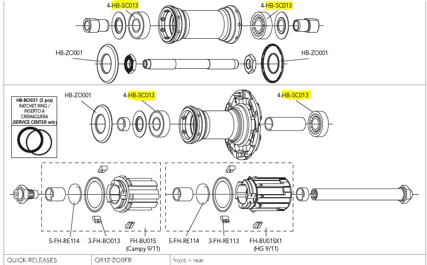 Campagnolo łożysko piasty BULLET/KHAMSIN/SCIROCCO/VENTO