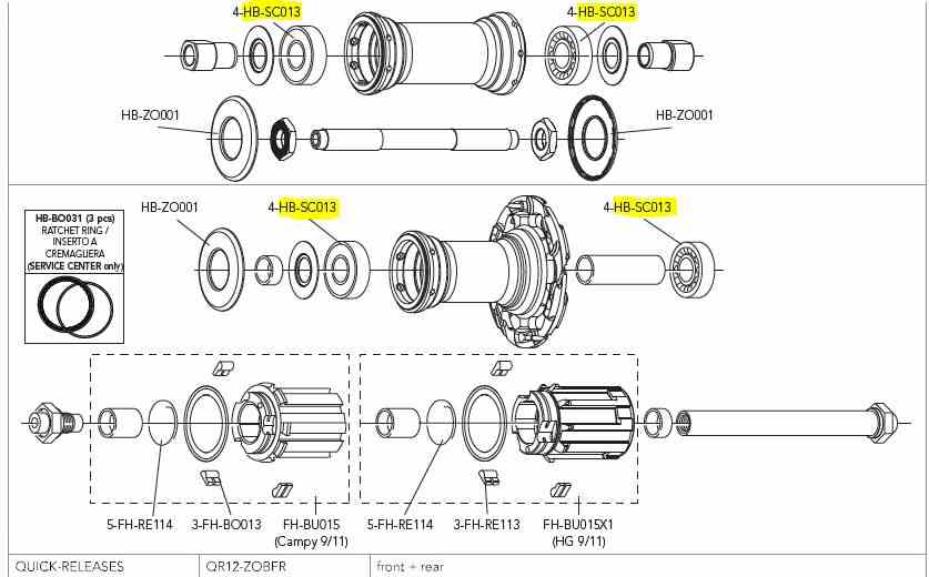 Campagnolo łożysko piasty BULLET/KHAMSIN/SCIROCCO/VENTO