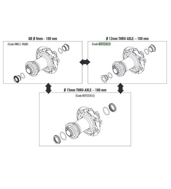 Adapter do przedniego koła Fulcrum z osi QR na oś 12mm