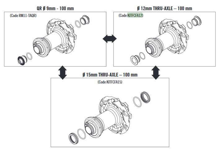 Adapter do przedniego koła Fulcrum z osi QR na oś 12mm