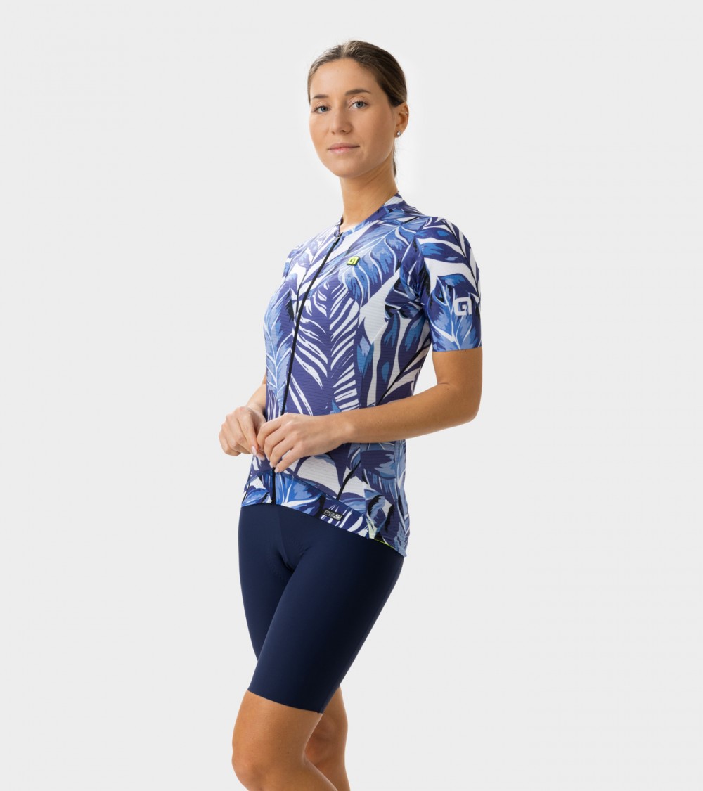 Ale Leaf Damska Koszulka Rowerowa Niebieska L