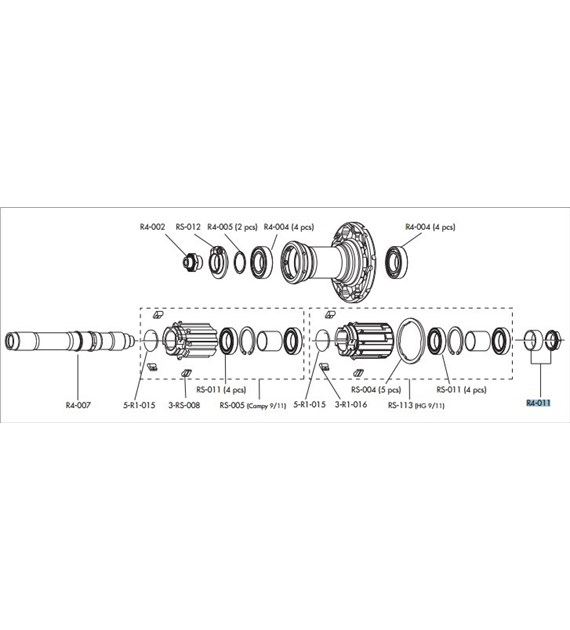 Fulcrum nakrętka prawa piasty tył Racing Quattro