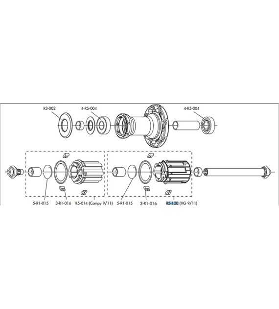 Fulcrum bębenek piasty - oś 12mm HG 11s
