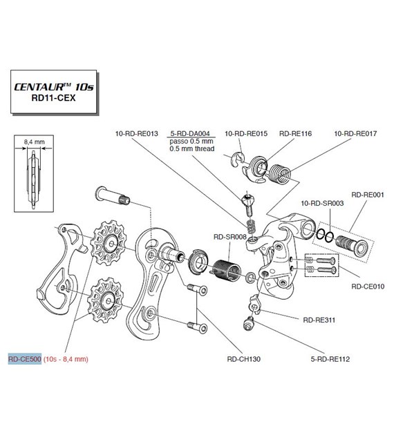 Campagnolo kółka do przerzutki 10s 8.4mm CENTAUR