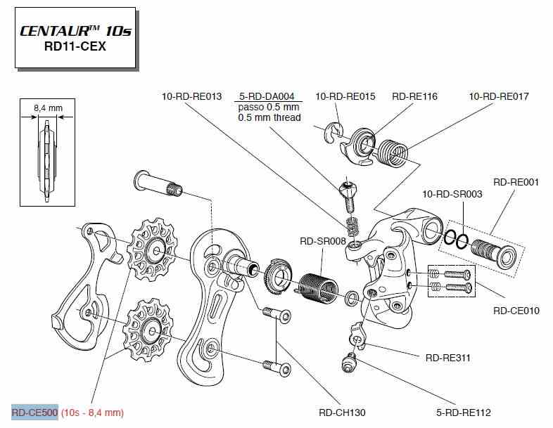 Campagnolo kółka do przerzutki 10s 8.4mm CENTAUR