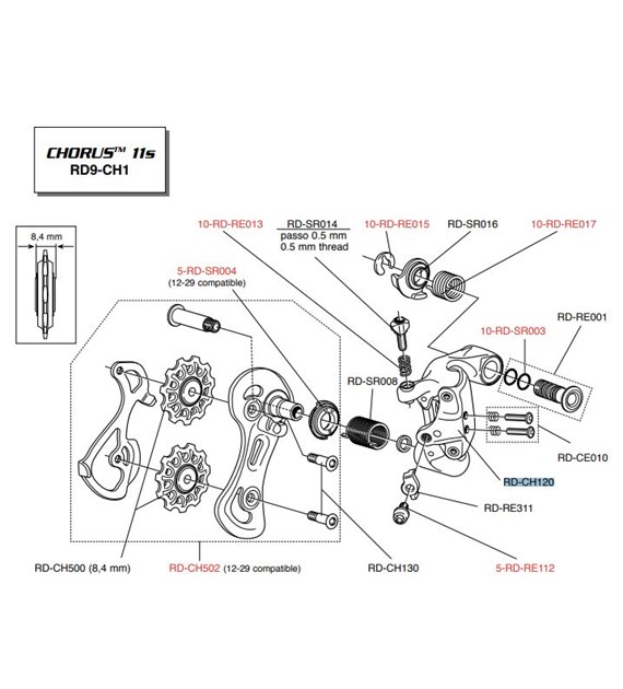 Campagnolo korpus przerzutki tylnej CHORUS