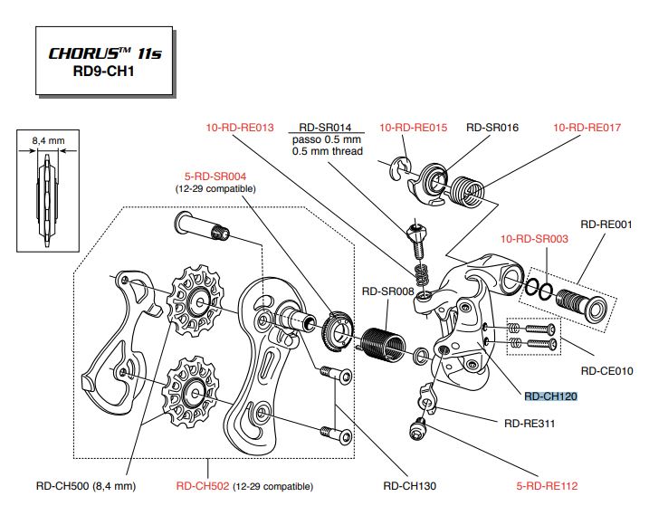 Campagnolo korpus przerzutki tylnej CHORUS