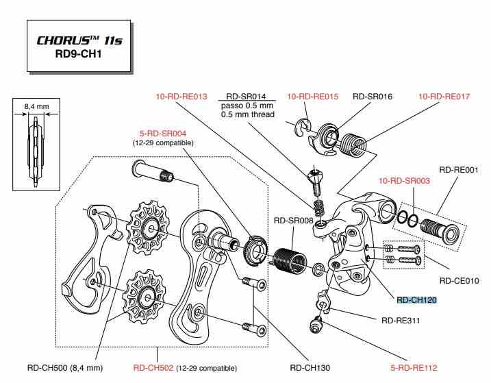 Campagnolo korpus przerzutki tylnej CHORUS