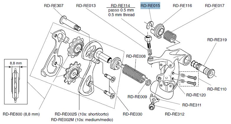 Campagnolo klips mocujący śrubę tylnej przerz. VELOCE