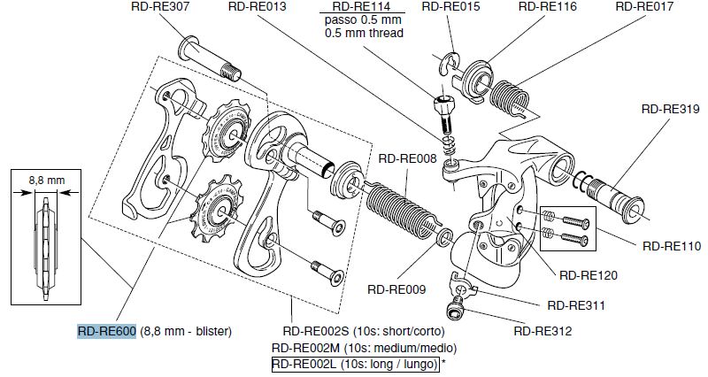 Campagnolo kółka do przerzutki 10s 8.8mm RECORD/CHAMP TRIPLE