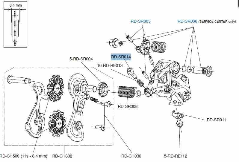Campagnolo śruba baryłkowa przerzutki tył RD-SR014 RECORD/SUPER RECORD/CHORUS