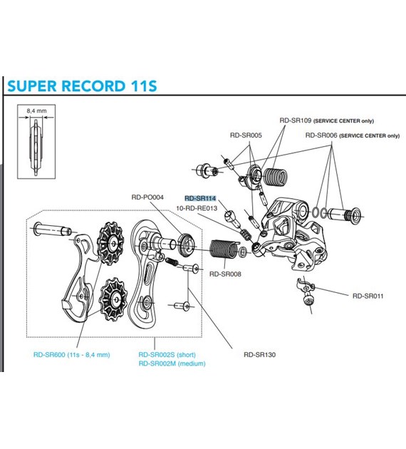 Campagnolo śruba baryłkowa przerzutki tył SUPER RECORD RD-SR114