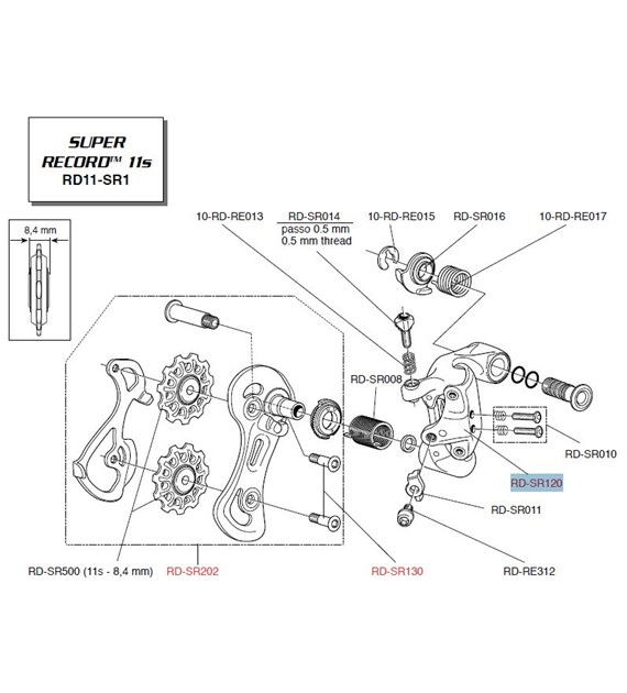 Campagnolo korpus przerzutki tylnej SUPER RECORD