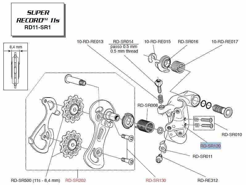 Campagnolo korpus przerzutki tylnej SUPER RECORD