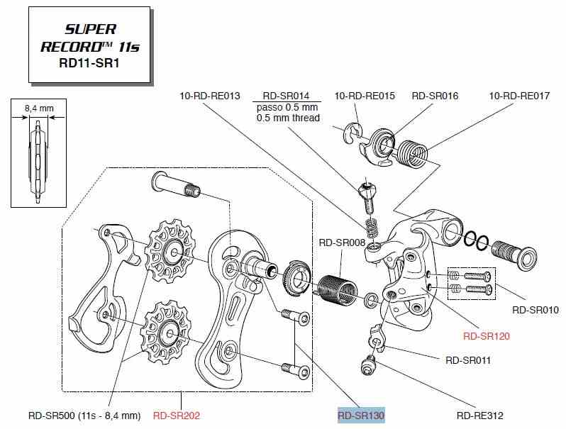 Campagnolo śruby mocujące kółka tylnej przerzutki SUPER RECORD