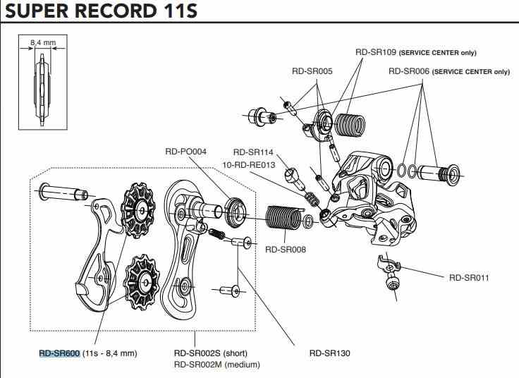 Campagnolo kółka do przerzutki 11s 8.4mm SUPER RECORD