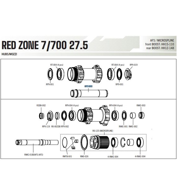 Fulcrum oś przedniego koła BOOST