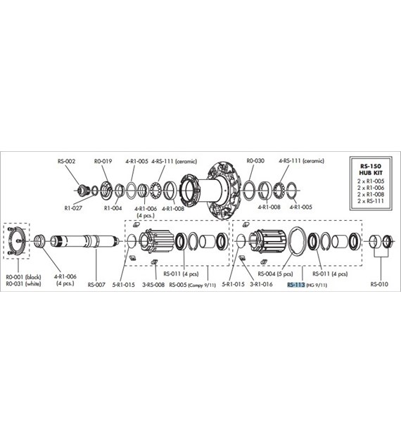 Fulcrum bębenek piasty - oś 17mm HG 11s
