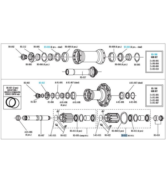 Fulcrum bębenek HG 9-12  do kół po 2017r 17mm